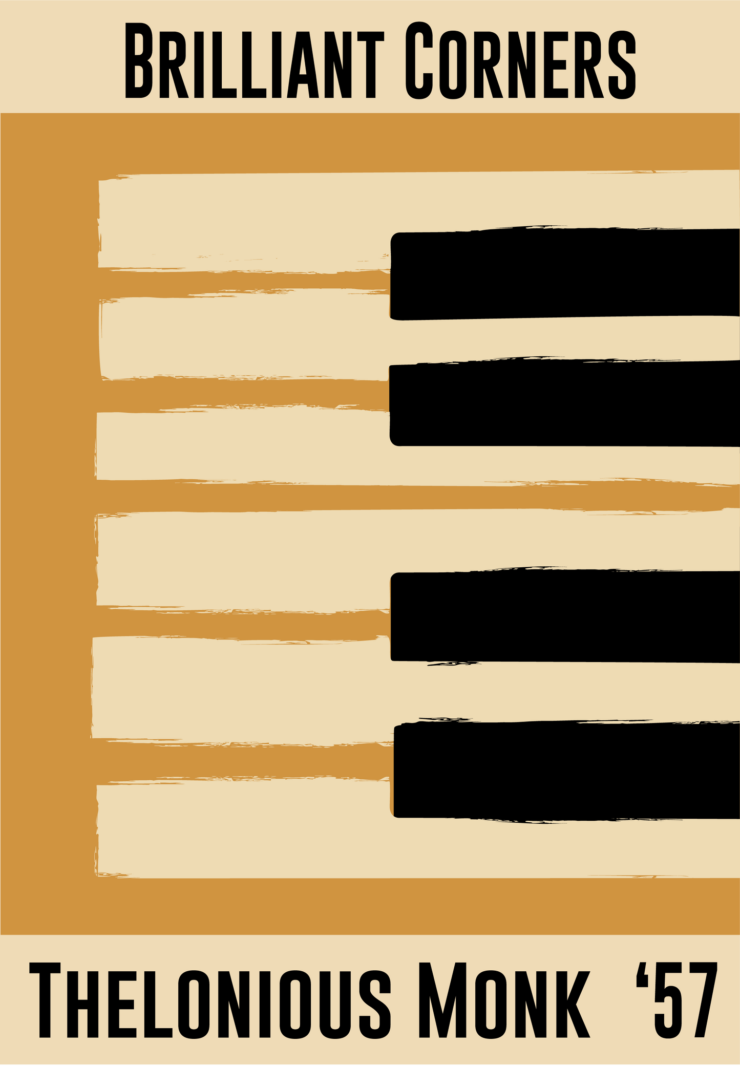 Yellow and cream piano design celebrating Thelonious Monk's Brilliant Corners, released in 1957
