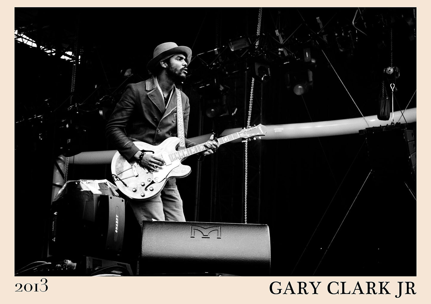 2013 photo of Gary Clark Jr crafted into an elegant print