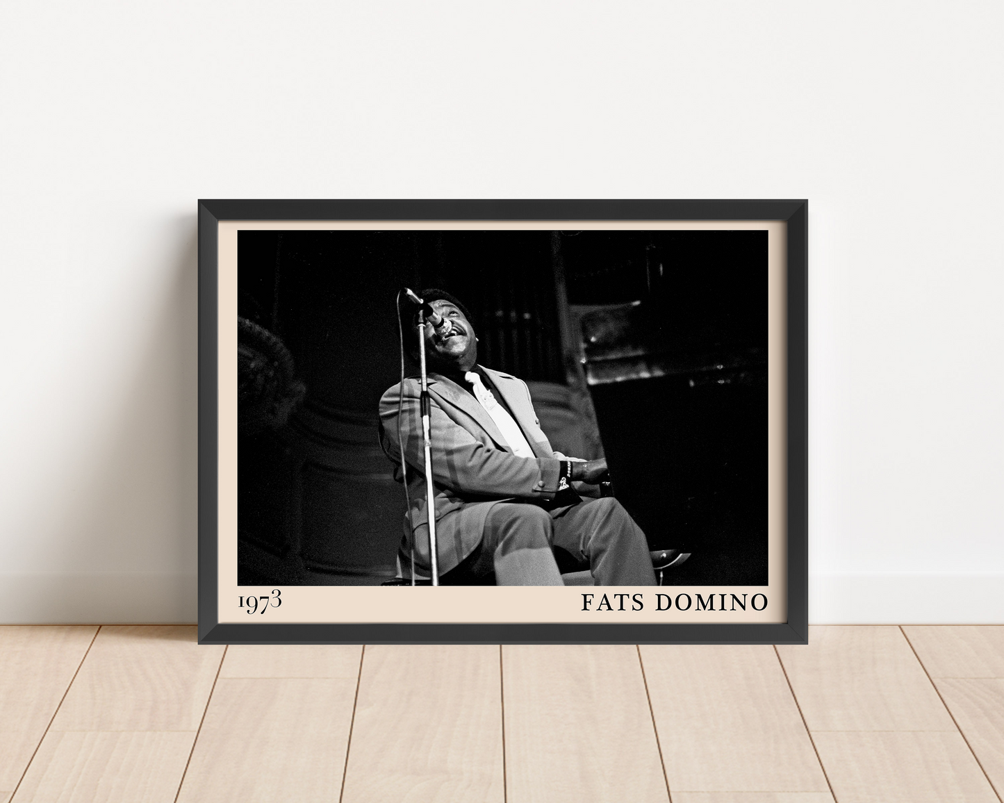 Vintage-style wall art of blues legend B.B. King performing live, based on a photo by Heinrich Klaffs, designed by Dalston artists