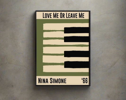Framed Nina Simone Piano Poster 