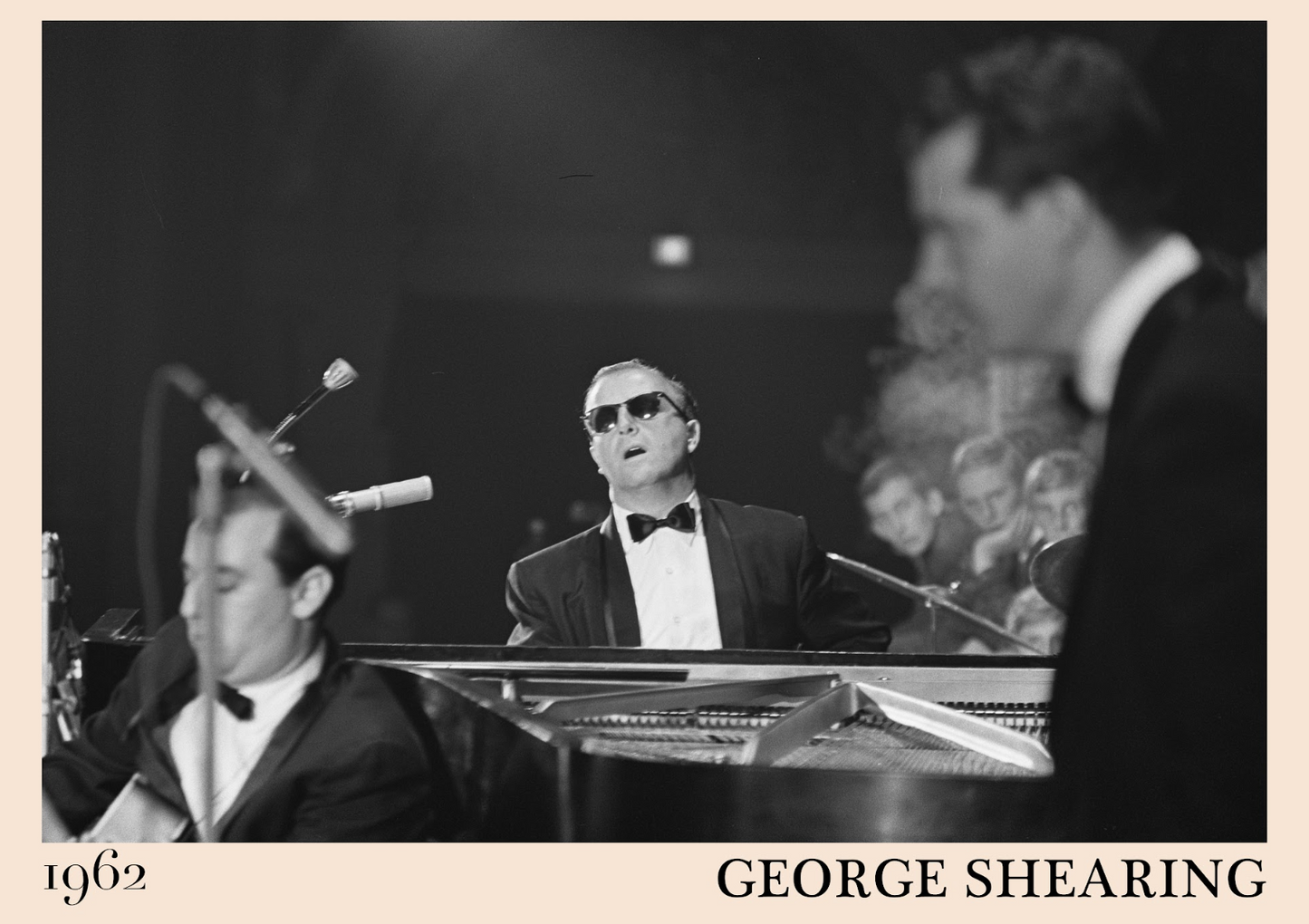 1962 picture of George Shearing, crafted into a jazz poster