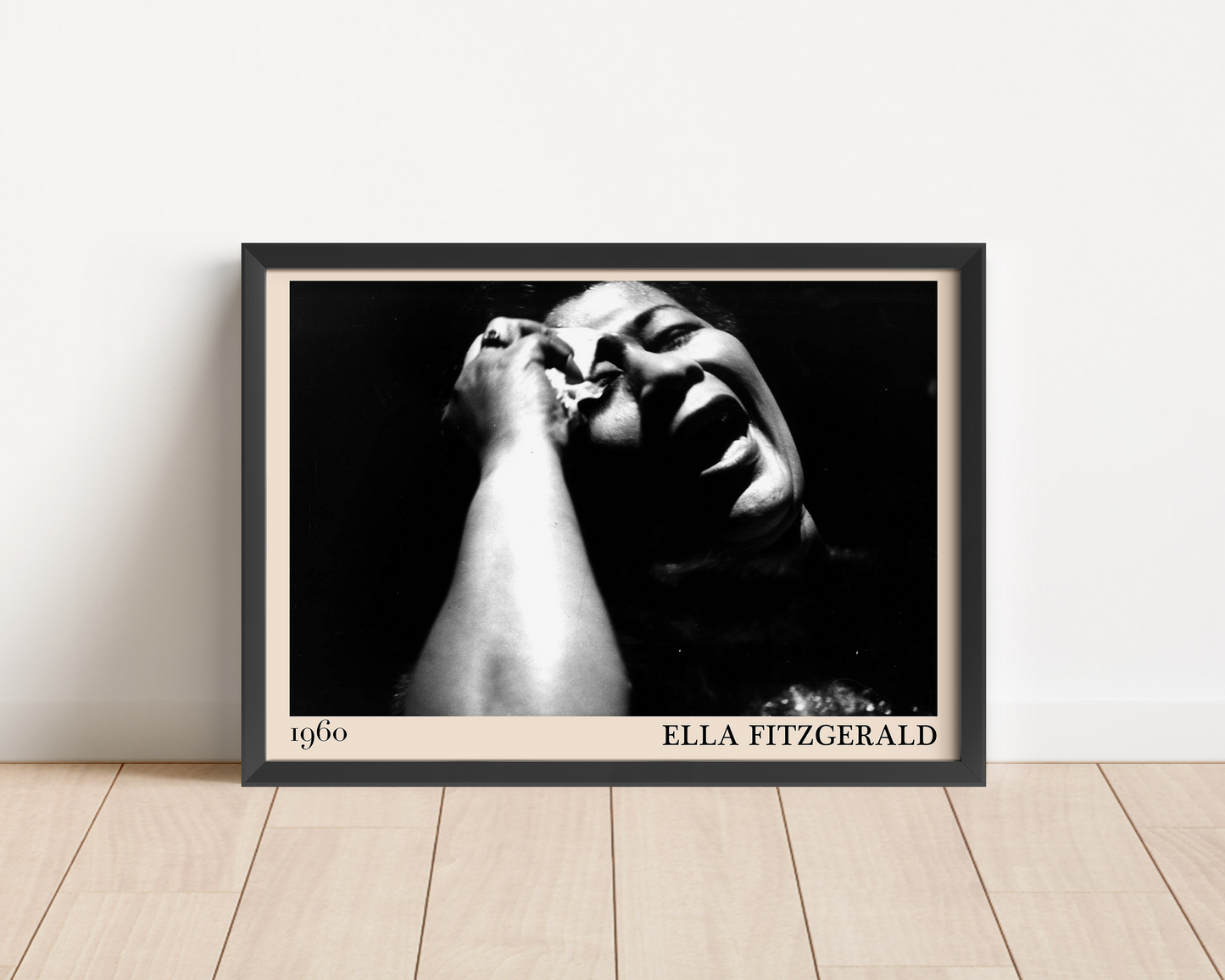 Framed jazz poster of Ella Fitzgerald